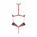 Сітчасте боді з мереживом на грудях Passion SATARA BODY XXL/XXXL red - мініатюра 4