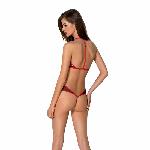 Сітчасте боді з мереживом на грудях Passion SATARA BODY XXL/XXXL red - мініатюра 2
