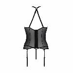 Корсет з пажами Passion SATARA CORSET L/XL black, стрінги, мереживо, застібки спереду та ззаду - мініатюра 4