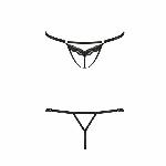 Відверті трусики-стрепи з мереживом Passion Exclusive SOLON THONG XXL/XXXL, black - мініатюра 3