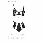 Комплект білизни Passion TASMINA SET XXL/XXXL black, ліф, високі трусики з корсетом ззаду - мініатюра 5