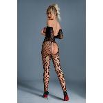 Бодістокінг Caprice Lingerie Model 09 One size Black, відкритий доступ, імітація панчіх - мініатюра 2
