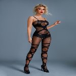 Бодістокінг Caprice Lingerie Model 11 One size Black, імітація панчіх, відкритий доступ - мініатюра 1