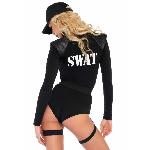 (SALE) Костюм еротичних спецсил Leg Avenue SWAT Team Babe S, боді, пояс, підв’язки, рація, кепка - мініатюра 2