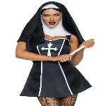 Костюм черниці Leg Avenue Naughty Nun XS, сукня, головний убір - мініатюра 1