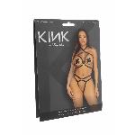 Стрепи-портупея з чокером Leg Avenue Satin elastic harness teddy, One size, Black - мініатюра 6
