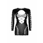 Безшовна мінісукня Leg Avenue Long sleeve cut out mini dress One size Black - мініатюра 5