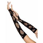 Довгі мітенки Leg Avenue Faux wrap net arm warmers One size Black, велика сітка - мініатюра 2