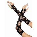 Довгі мітенки Leg Avenue Faux wrap net arm warmers One size Black, велика сітка - мініатюра 3