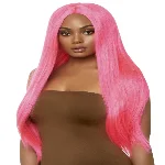 Перука Leg Avenue 33″ Long straight center part wig neon pink - мініатюра 1