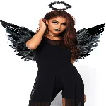 Крила чорного ангела Leg Avenue Angel Accessory Kit Black, крила, німб - мініатюра 1