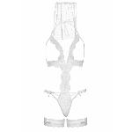 Костюм нареченої Leg Avenue G-string teddy, veil & garter One size White, з відкритими грудьми - мініатюра 4