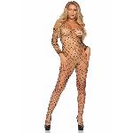 Бодістокінг Leg Avenue Off the shoulder bodystocking One size Black, сітка, доступ - мініатюра 3