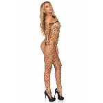 Бодістокінг Leg Avenue Off the shoulder bodystocking One size Black, сітка, доступ - мініатюра 4
