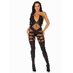 Бодістокінг Leg Avenue Illusion halter bodystocking One size Black, доступ - мініатюра 5