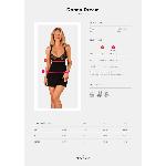 Сорочка бебі-дол з мереживом на грудях Obsessive Donna Dream babydoll XL/2XL Black, стрінги - мініатюра 5