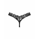 Мереживні стрінги Obsessive Donna Dream thong M/L Black, низька посадка - мініатюра 4