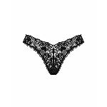 Мереживні стрінги Obsessive Donna Dream thong XL/2XL Black, низька посадка - мініатюра 3