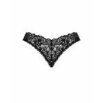 Мереживні стрінги Obsessive Donna Dream crotchless thong XL/2XL Black, відкритий доступ - мініатюра 4