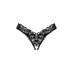 Мереживні стрінги Obsessive Donna Dream crotchless thong XL/2XL Black, відкритий доступ - мініатюра 3