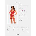 Прозорий корсет Obsessive Lacelove corset XS/S Red, мереживо, підв’язки для панчіх - мініатюра 5