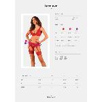 Комплект білизни Obsessive Lacelove cupless 3-pcs set M/L Red, бюстгальтер, стрінги, пояс для панчіх - мініатюра 5