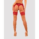 Панчохи під пояс із широким мереживом Obsessive Lacelove stockings XL/2XL - мініатюра 2