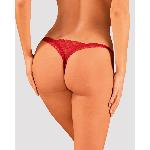 Мереживні стрінги Obsessive Lacelove thong XL/2XL Red, низька посадка - мініатюра 2