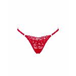 Мереживні стрінги Obsessive Lacelove thong XL/2XL Red, низька посадка - мініатюра 3
