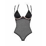Прозоре боді Obsessive Selinne teddy M/L Black, дрібна сітка, подвійні бретелі - мініатюра 3