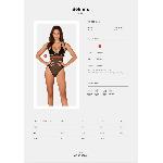 Прозоре боді Obsessive Selinne teddy XL/2XL Black, дрібна сітка, подвійні бретелі - мініатюра 5