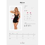 Сорочка Obsessive Selinne chemise & thong XS/S Black, стрінги, подвійні бретелі - мініатюра 5