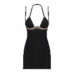 Сорочка Obsessive Selinne chemise & thong M/L Black, стрінги, подвійні бретелі - мініатюра 3