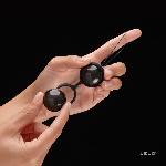 Вагінальні кульки LELO Luna Beads Noir Black, зміщений центр ваги, діаметр 2,9 см, 2х37 г - мініатюра 4