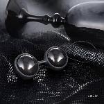 Вагінальні кульки LELO Luna Beads Noir Black, зміщений центр ваги, діаметр 2,9 см, 2х37 г - мініатюра 5