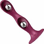 Дилдо Satisfyer Double Ball-R Red, унісекс, рухомі кульки всередині, на присосці - мініатюра 3