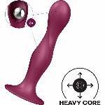 Дилдо Satisfyer Double Ball-R Red, унісекс, рухомі кульки всередині, на присосці - мініатюра 2
