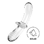 Двосторонній скляний дилдо Satisfyer Double Crystal Transparent, боросилікатне скло, унісекс - мініатюра 1