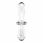 Двосторонній скляний дилдо Satisfyer Double Crystal Transparent, боросилікатне скло, унісекс - мініатюра 2