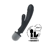 Вібратор-кролик з вібромасажером Satisfyer Triple Lover Grey, 3 мотори - мініатюра 1
