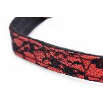 Кляп з трояндою Master Series: Eye-Catching Ball Gag With Rose, чорно-червоний - мініатюра 5