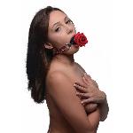 Кляп з трояндою Master Series: Eye-Catching Ball Gag With Rose, чорно-червоний - мініатюра 7