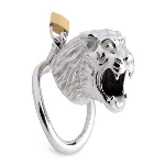Клітка для пеніса Master Series: Tiger King Cock Cage With Lock, три кільця, замок, три ключі - мініатюра 1