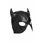Маска з рогами Master Series: Dungeon Demon Bondage Mask with Horns, чорна - мініатюра 3