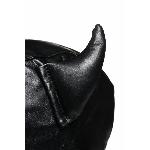 Маска з рогами Master Series: Dungeon Demon Bondage Mask with Horns, чорна - мініатюра 7
