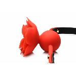 Силіконовий кляп з трояндою Master Series: Blossom Silicone Rose Gag – Red - мініатюра 4