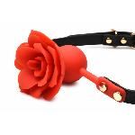 Силіконовий кляп з трояндою Master Series: Blossom Silicone Rose Gag – Red - мініатюра 2