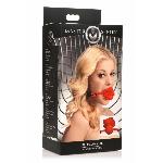 Силіконовий кляп з трояндою Master Series: Blossom Silicone Rose Gag – Red - мініатюра 10