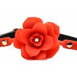 Силіконовий кляп з трояндою Master Series: Blossom Silicone Rose Gag – Red - мініатюра 3