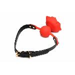 Силіконовий кляп з трояндою Master Series: Blossom Silicone Rose Gag – Red - мініатюра 6